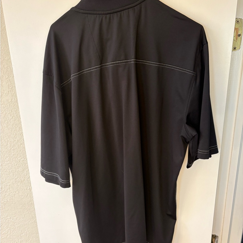 Pebble Beach Black Polo Shirt with White Stitching - Picture 3 of 3